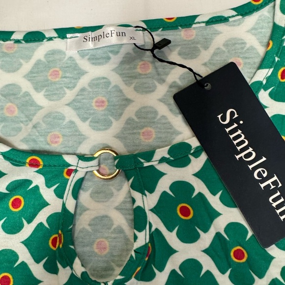 Green Patterned Sleeveless Dress XL New with tags - Picture 2 of 5